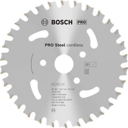 Akumulátorový pilový kotouč Bosch PRO Steel Rebar Cutter.
